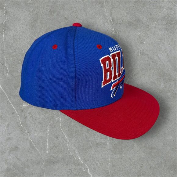 Mitchell & Ness Buffalo Bills Side Patch NFL Football Embroidered Snap Back Hat - Picture 3 of 7